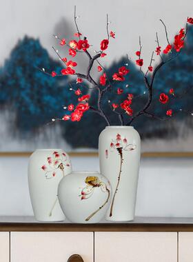 现新中式陶瓷摆件客厅花插花电视柜酒柜玄关装饰品摆设