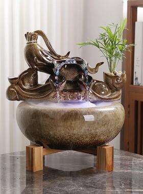 风水球招财流水生财开 业礼品办公室装饰品玄关电视柜鱼缸循环摆