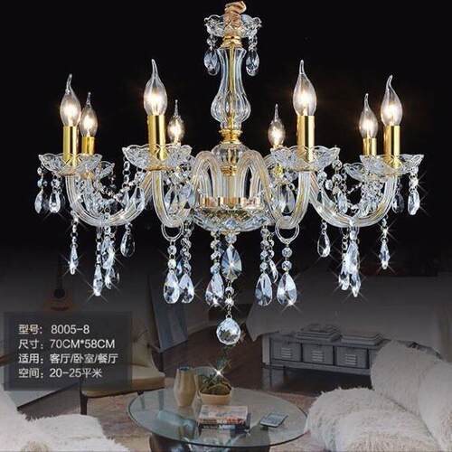 led欧蜡烛简水晶吊灯客厅餐厅卧室灯饰美式式灯欧楼吸顶灯壁灯 - 图0