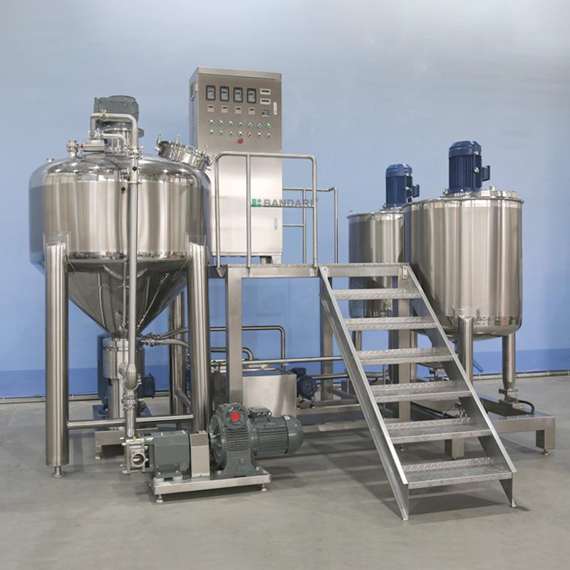 Electrically heated vacuum emulsification tank salad dressing homogenizing emulsifier cream sealed high shear mixing equipment