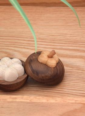 小山竹香薰香氛摆件黑胡桃实木质创意扩香木家用无火香薰扩香器