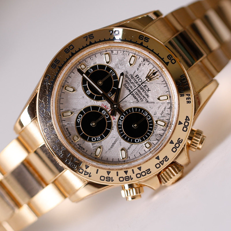 9.8新/全套 劳力士迪通拿陨石堤116508自动机械18K黄金男士手表 - 图3