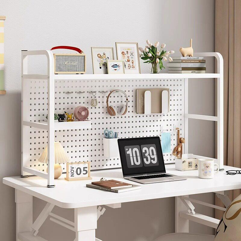Desktop storage rack hole board table storage bookshelf student desk office desktop multi-layer iron storage rack