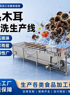 即食木耳深加工生产线 银耳清洗机 香菇黑木耳漂烫蒸煮流水线