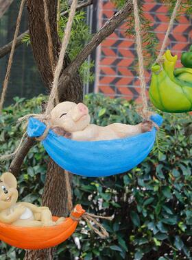 入口花园庭院树脂创意人造动物户外装饰房屋阳台园艺景观树挂件