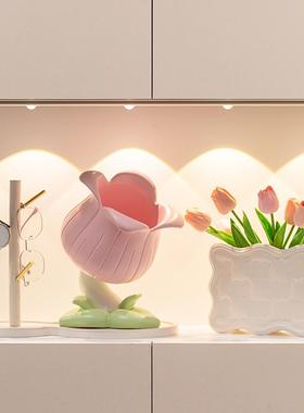 郁金香钥匙收纳摆件轻奢入户玄关客厅电视柜装饰品乔迁礼徐萍