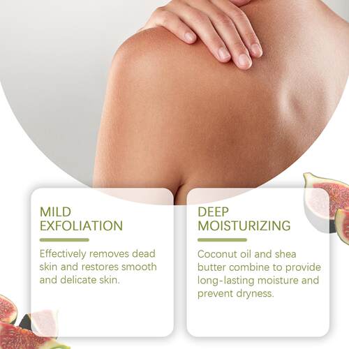EELHOE Fig Sugar Body Scrub Moisturizing, Brightening, and S - 图0