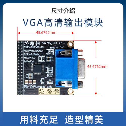 小梅哥GM7123 VGA视频模块 FPGA开发板 支援24位色 附学习代码 - 图1