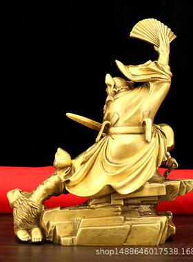 纯铜天师钟馗摆件 道家神像手拿扇子宝剑钟馗 家居玄关工艺品