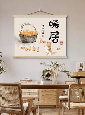 新中式电表箱装饰画配电箱遮挡挂画鞋柜上方挂绳壁画餐桌饭厅墙画