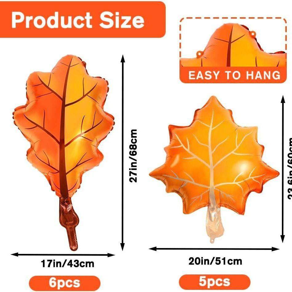 感恩节秋季主题装饰枫叶形状铝膜气球家庭聚会户外拱门布置气球束,淘宝优惠券,粉丝福利购,淘宝优惠卷