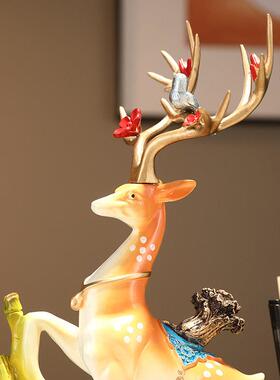 福鹿笔筒摆件步步高升办公室书房桌面装饰品笔收纳送老师朋友礼物