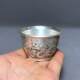 Antique antique miscellaneous collection white copper wine cup tea cup embossed dragon pattern flying dragon to attract wealth 4 cm high