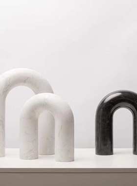 简约现代创意大理石拱形摆件软装客厅电视柜茶几拱门家居饰品配搭