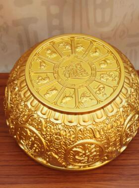 黄铜件金蟾关聚宝盆金蟾聚宝聚宝碗招财摆开业家送礼财源滚滚用玄