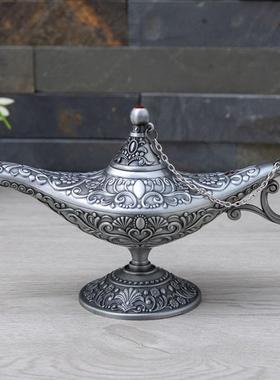 欧式创意复古阿拉丁神灯大号金属工艺品家居饰品客厅装饰摆件