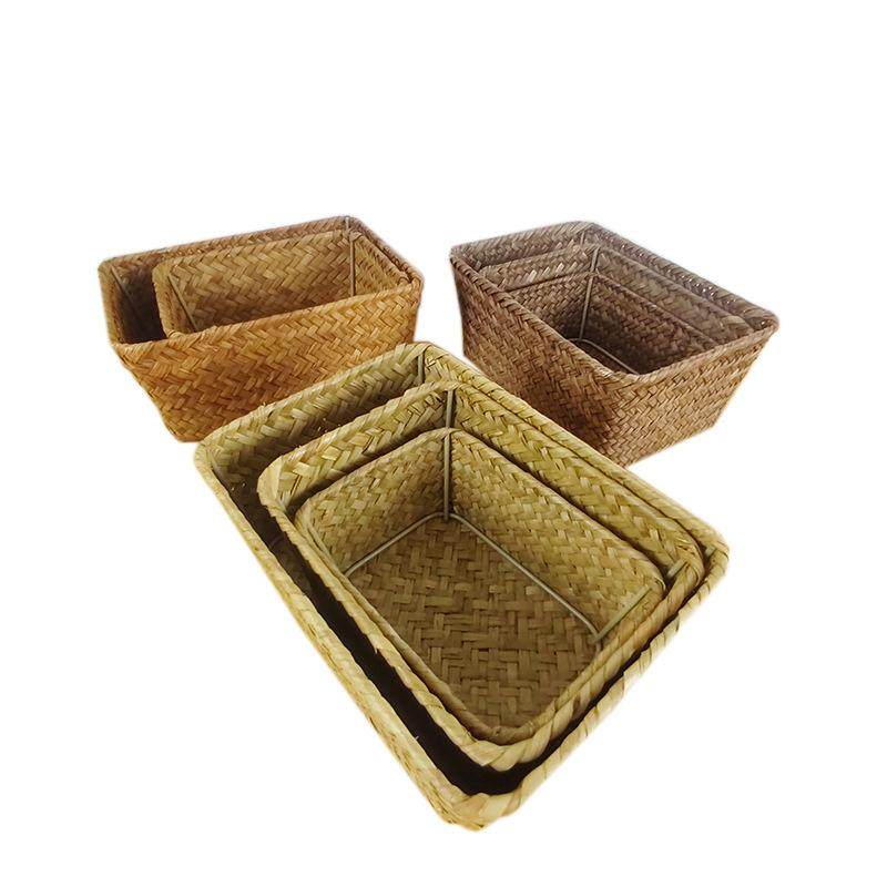 收纳筐姜蒜篮放菜水果的桌面杂物整理盒小物件玄关编织无盖药箱子,淘宝优惠券,粉丝福利购,淘宝优惠卷