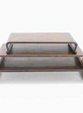 红酸几枝明大长方形盆177景底座置工艺式品紫砂壶托架小炕三件套