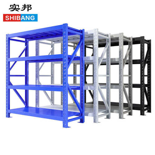 实邦白色仓库货架240KG仓储置物架轻型库房储物铁架子金属货架 - 图2