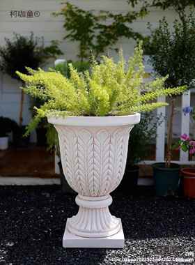 10071847外石膏花园花子婚庆庭院麦花盆架展欧式户太保马柱装饰摆