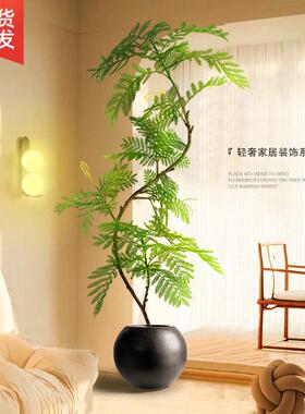 彷真绿色植物蓝色的花楹室内盆栽大型彷生植物假树轻奢客厅装饰品