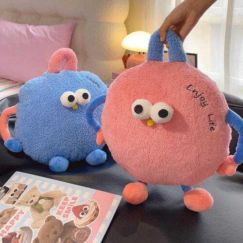 可爱手提抱枕毯子二合一被子两用办公室车用午睡沙发枕头披肩毛毯 - 图0