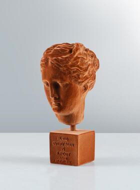 艺术北欧摆件橙色树脂植绒维纳斯女神样板间售楼处客厅软装装饰品