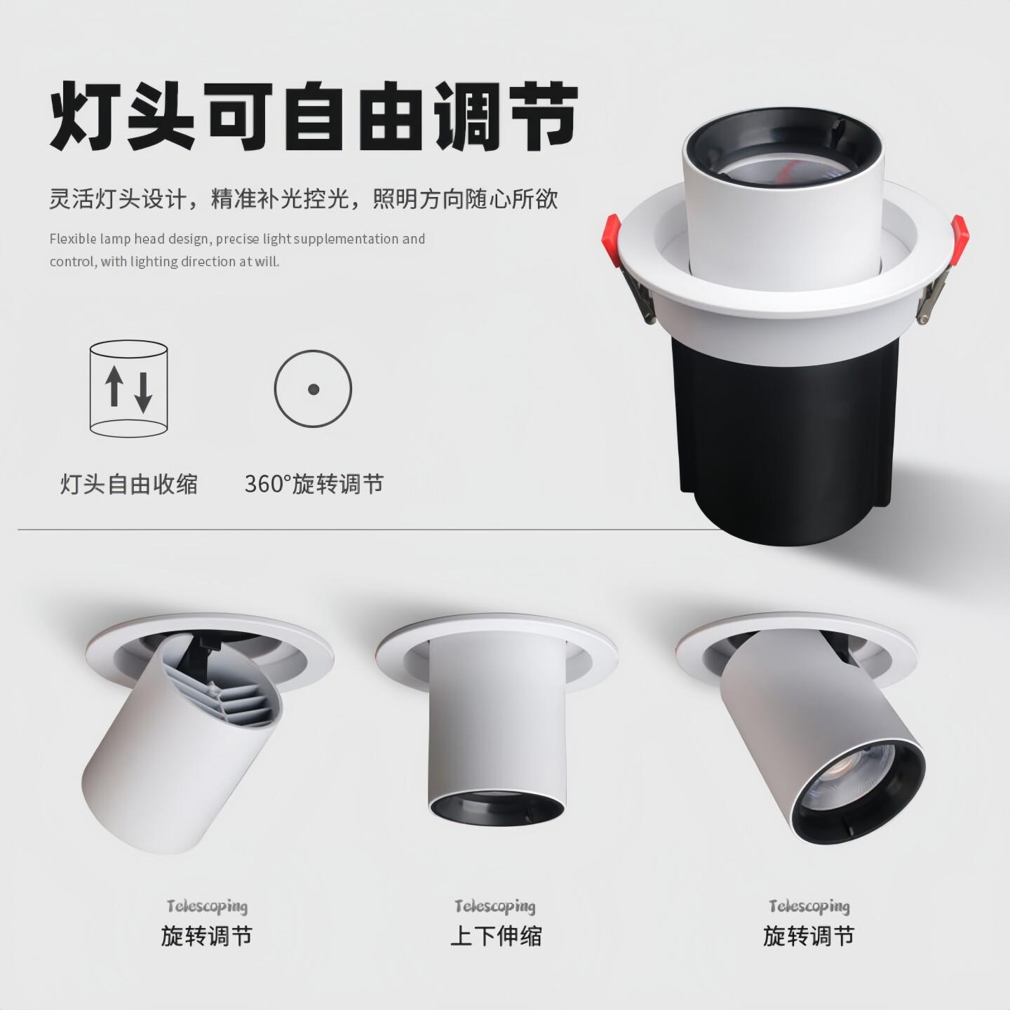 Plant fill light spotlight household LED indoor dedicated full spectrum imitation sunlight embedded green plant growth downlight