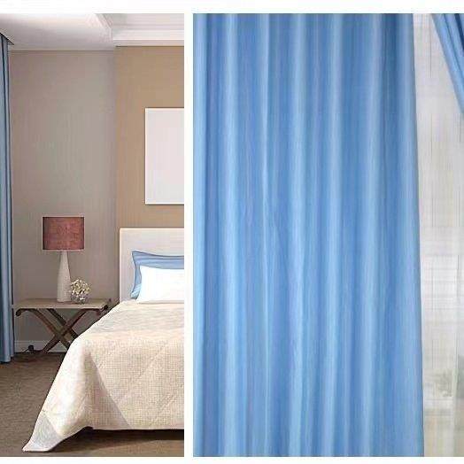 医院办公室窗帘面料纯色遮光阳台防晒定制简单学校蓝色窗帘成品,淘宝优惠券,粉丝福利购,淘宝优惠卷