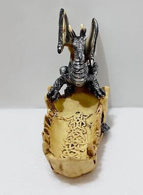 新款跨境现代简约树脂龙牙船雕塑摆件家居办公龙船收纳树脂工艺品