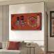 New Chinese style dining room clock wall clock living room 2025 new Chinese style Baifu word hanging painting painting art clock free