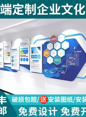 企业文化墙设计立体压克力定制公司形象发展历程团队风采展示墙贴
