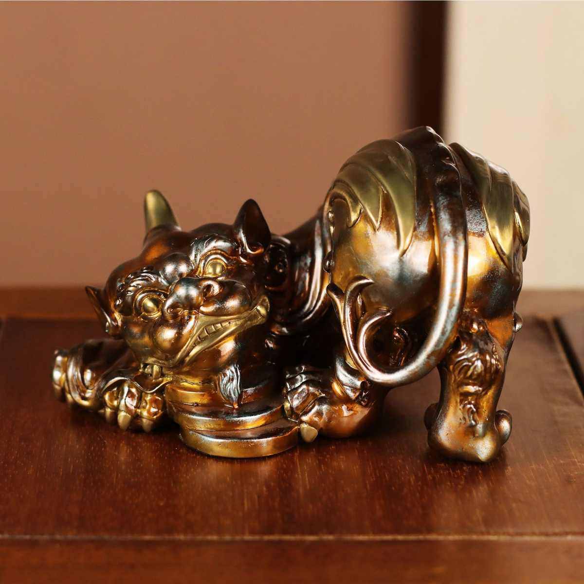 卧财貔貅摆件 书柜茶台中式纯铜装饰品摆设 乔迁开业送礼礼品贺礼,淘宝优惠券,粉丝福利购,淘宝优惠卷