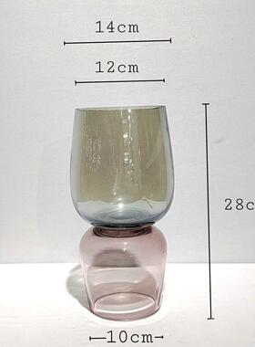 轻奢现简约玻璃插花花家居客厅餐桌桌面装饰品花摆件