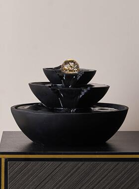 假山流水摆件循环水喷泉生财客厅茶室装饰现代办公室前台造景招财