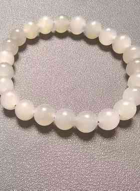 ZB64 天然和田玉烟紫色单圈手串 15.15g 圆珠7.5mm（附鉴定证书）