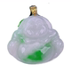 Burmese natural genuine jade genuine 18k gold buckle ice floating green flower high-end flash Buddha jade pendant 7.40g