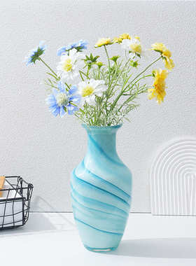 复古高档玻璃花瓶水培干花插花瓶客厅电视柜玄关家居装饰