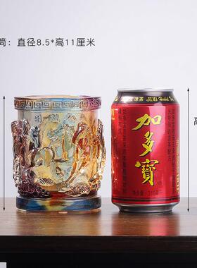 琉璃马笔筒摆件生肖马办公室桌面装饰工艺品送客户同事生日礼物