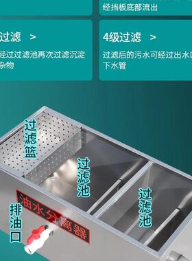 油水分离器厨房餐饮过滤器小型饭店水油污水商用不锈钢隔油池