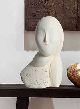 感装饰品样板间客厅家居艺术侘头像摆件寂复古风书房氛围小女孩