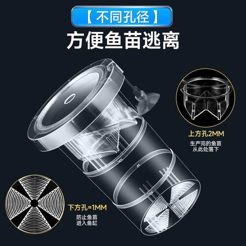 鱼缸孔雀鱼孵化器繁殖盒亚克力隔离盒热带鱼孵化产卵器鱼苗隔离盒 - 图0