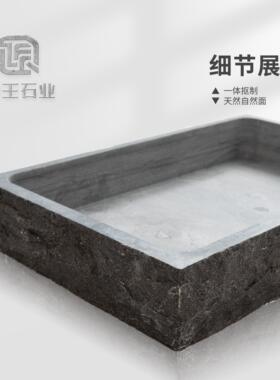 吸水石盆景底天然青石盆上水石大理石假山盆景盆水旱盆花底座石盆