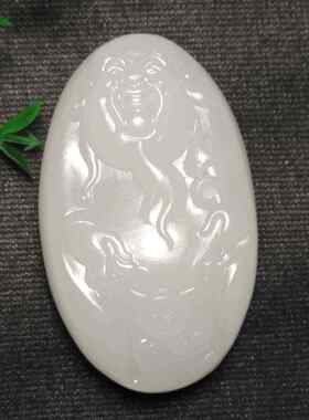 玉器白玉手把件 阿富汗玉白玉财神手把件批发