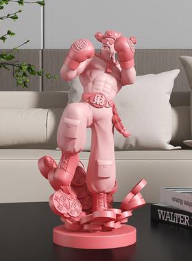 高档招财肌肉武财神爷新件客厅乔迁居搬新前家礼品店QJ3247铺摆台