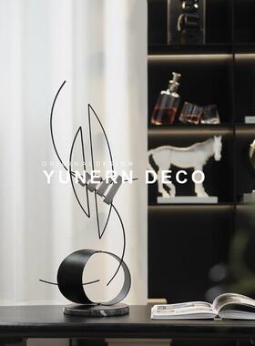 简约现代金属抽象几何装饰酒店入口售楼处展厅样板房软装饰