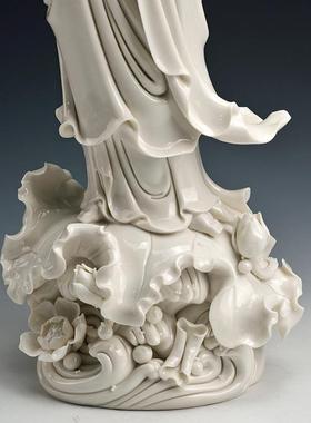 戴玉堂德化白瓷观音菩萨佛像站像南海观世音菩萨像陶瓷装饰佛摆件