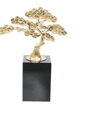 新中式客厅仿真迎客松摆件样板房家居玄关金属工艺品酒店软装饰品