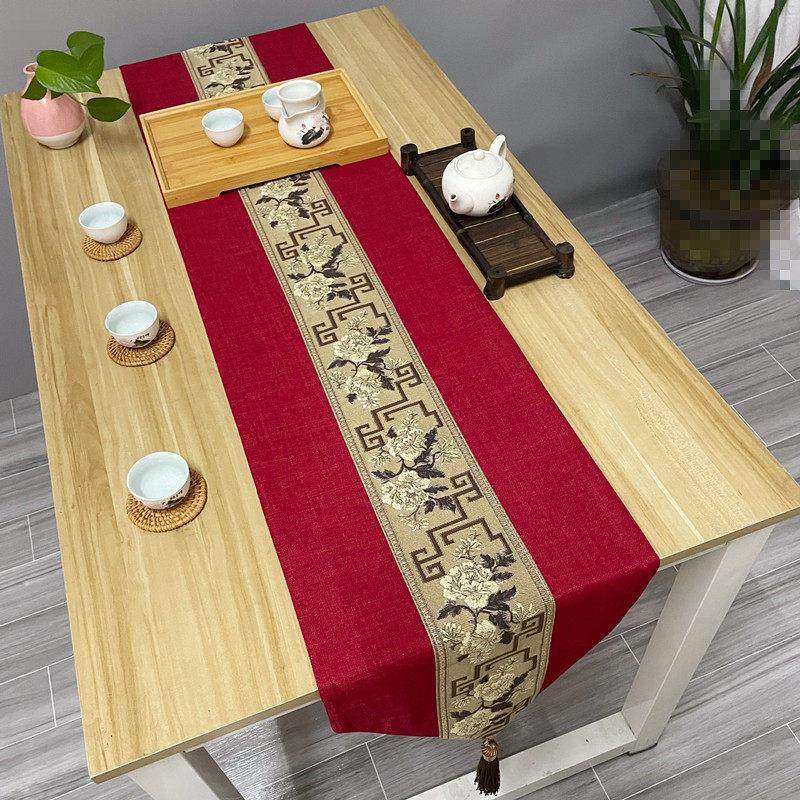 红色纯色餐桌旗中式结婚礼喜庆茶桌布茶布茶席电视柜茶几桌布旗布,淘宝优惠券,粉丝福利购,淘宝优惠卷