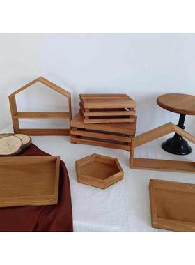 浅咖色系甜品台架子展示架摆台摆件茶歇中式架子寿宴宝宝宴摆台